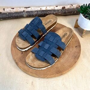 Biostep | Navy Suede Sandals Size 8